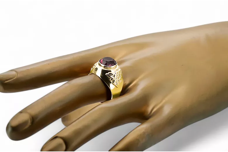 الروبين 14 كارت من الذهب الأصفر خاتم أسلوب فينتاج vrc078y